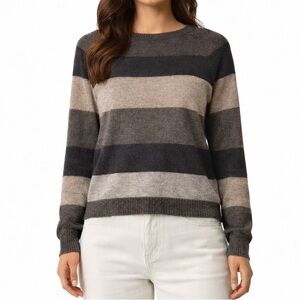 KENAR Womens Pullover Sweater Size Medium Gray Angora Rabbit Hair Round Neck